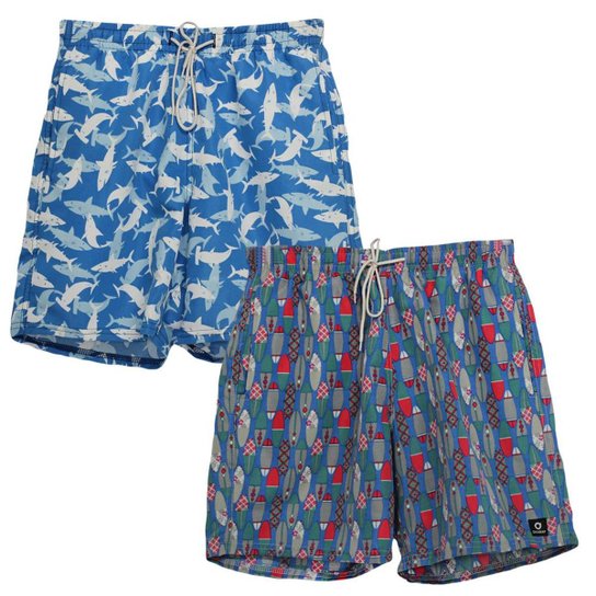 Kit 2 Shorts Dooker Summer Masculino - Azul+Vermelho