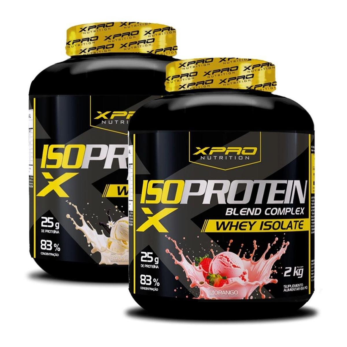 Kit 2x Whey Protein Isolado Iso Blend Complex 2Kg - Pretorian