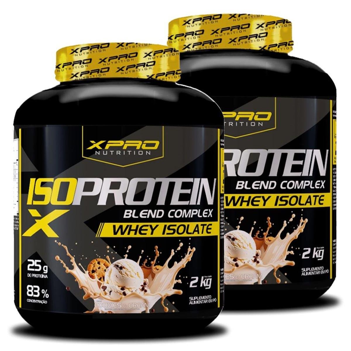 Kit 2x Whey Protein Isolado Iso Blend Complex 2Kg - Pretorian