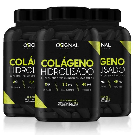 Kit 3x Colágeno Hidrolisado Cáps - Original Nutrition -