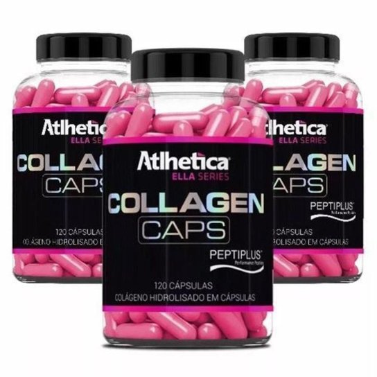 kit 3x Colágeno Hidrolisado Collagen Ella Series - 120 Cápsulas - Atlhetica Nutrition -