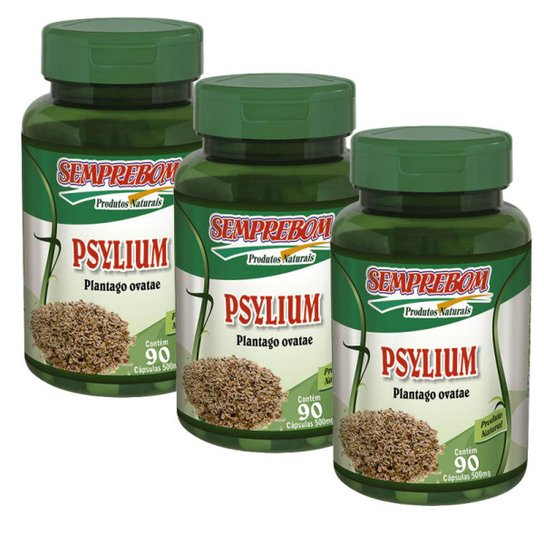 Kit 3x Psyllium Semprebom 90 Cáps.500mg -