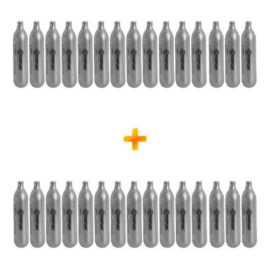 Kit com 30 Cilindros para Armas a Gás CO2 12G - - Prata