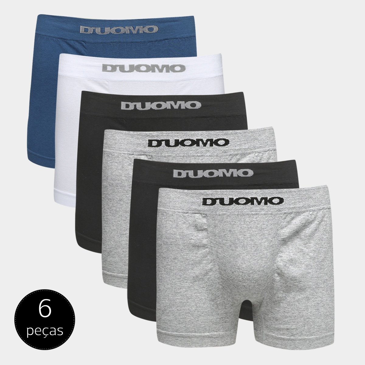 Kit Cueca Boxer Duomo Sem Costura 6 Peças