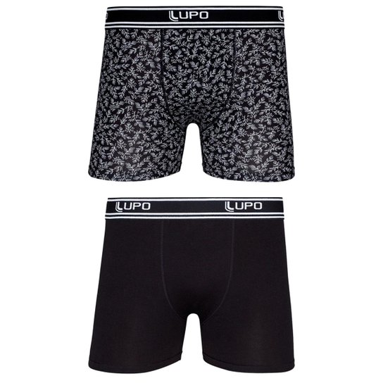 Kit Cueca Lupo Boxer 2 Peças - Preto
