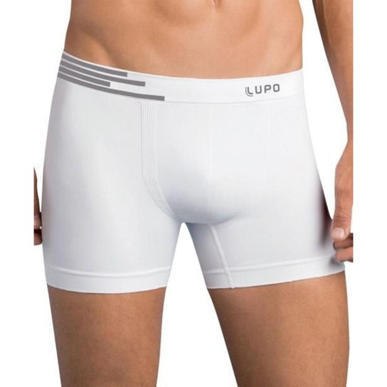 Kit Cueca Lupo Boxer Microfibra sem Costura 4 Peças Masculina - Branco