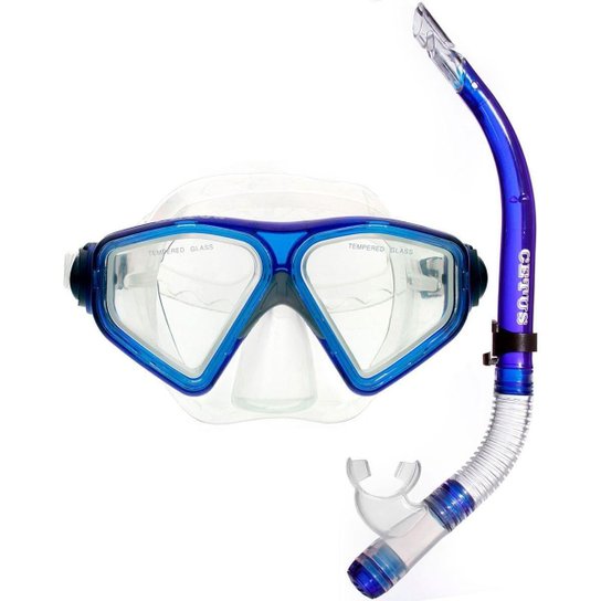 Kit Mergulho Máscara+Snorkel Cetus New Parma Fun - Azul