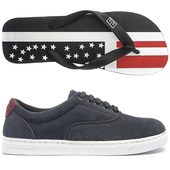 Kit Sapatênis + Chinelo Salazari Masculino - Azul