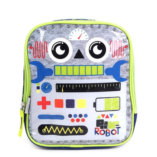 Lancheira Infantil Pacific Pack Me Robot - Azul+Verde