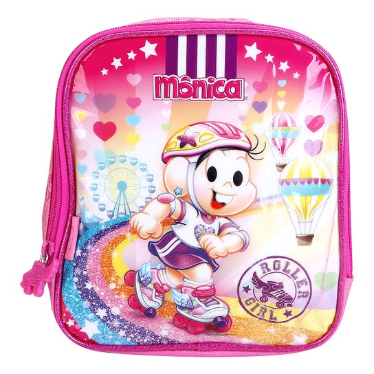 Lancheira Infantil Pacific Turma da Mônica Patins Arco-íris - Rosa