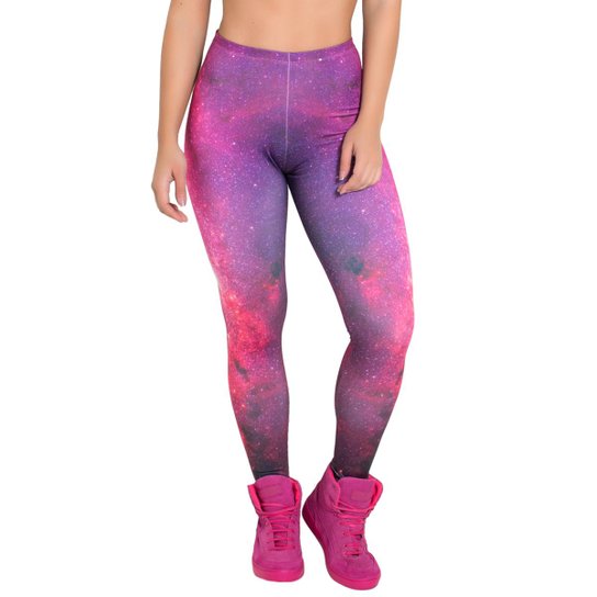 Legging Kaisan Galáxia Sublimada Estampada Feminina - Pink