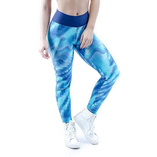 Legging Waves Cajafit - Marinho+Azul
