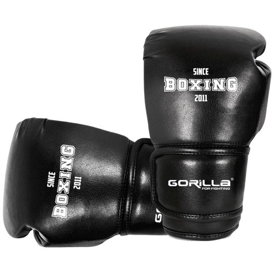 Luva Muay Thai Luva De Boxe Profissional Gorilla - Preto