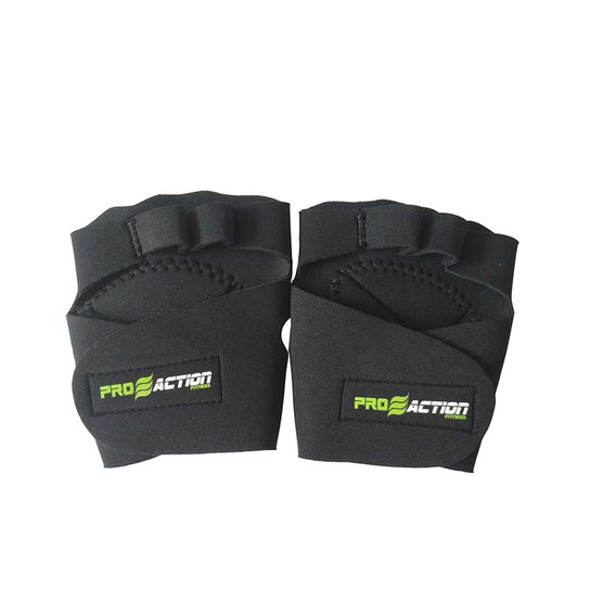 Luva Musculação Neoprene Preta - Proaction - G156 - G - Preto