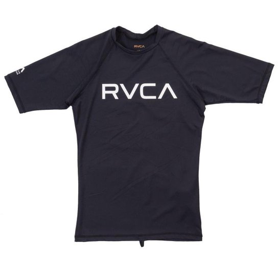 Lycra Rashguard RVCA Manga Curta Solid SS - Preto