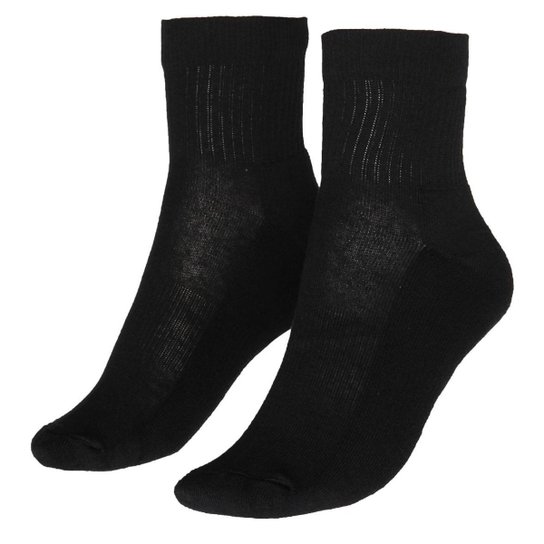 Meia Asics Cano Médio Basic Stretch Quarter - Preto