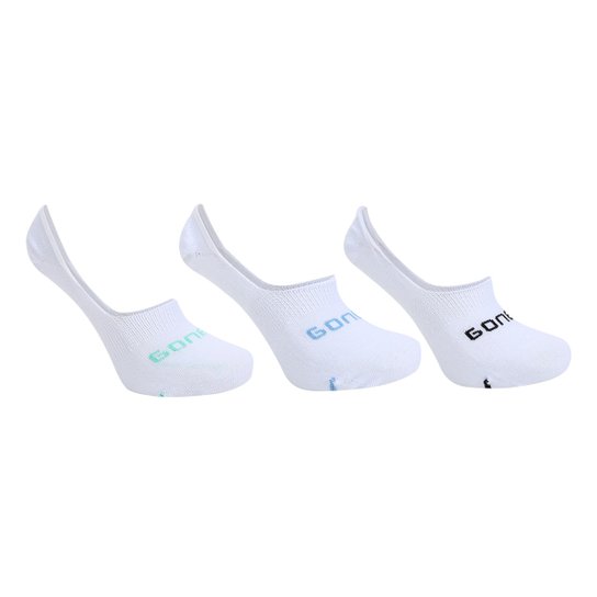 Meia Canoa Gonew Pacote c/ 3 Pares - Branco