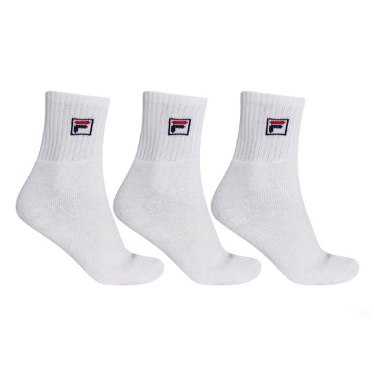 Meia Fila Cano Alto Classic c/ 3 Pares - Branco