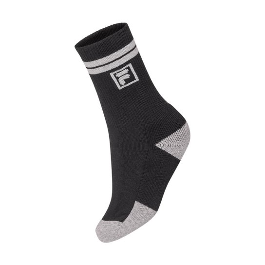 Meia Fila Cano Médio Tennis Pro - Cinza+Preto