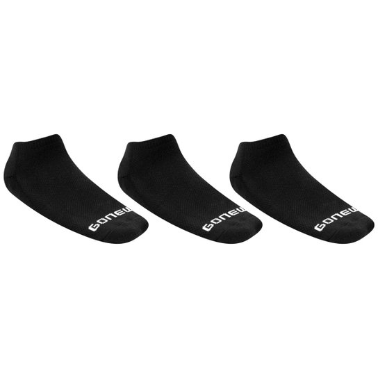 Meia GONEW Cano Baixo Pacote c/ 3 Pares - Preto