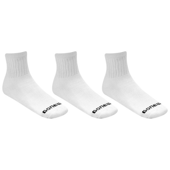 Meia GONEW Cano Médio Pacote c/ 3 Pares Numeração 39-43 - Branco
