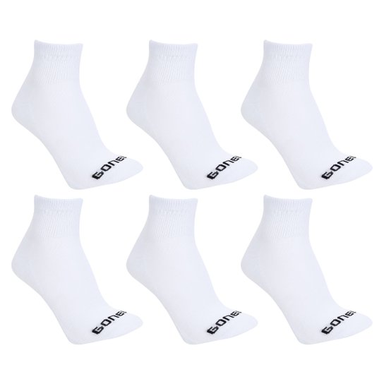 Meia Gonew Cano Médio Pacote c/ 6 Pares - Branco