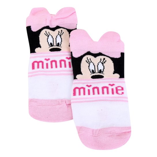 Meia Infantil Lupo Disney Minnie - Branco+Rosa