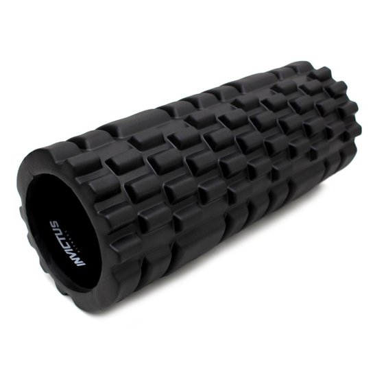 Miofacial Rolo de Massagem e Relaxamento com Ranhuras Invictus Fitness - Preto