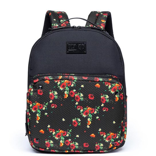 Mochila Cavalera Flower Dots - Preto+Vermelho