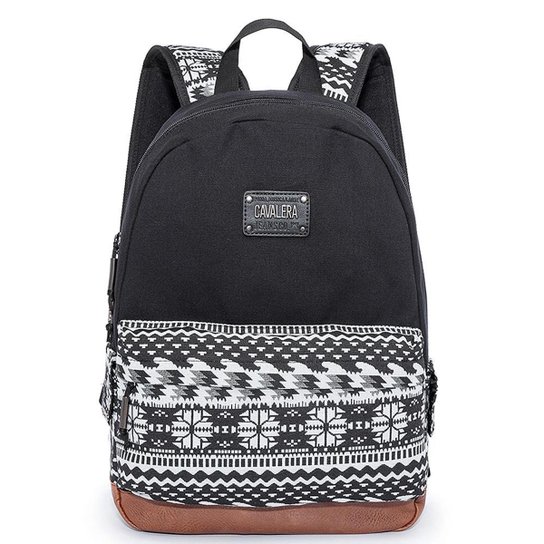 MOCHILA CAVALERA MARY PRETO BRANCO - Preto+Branco