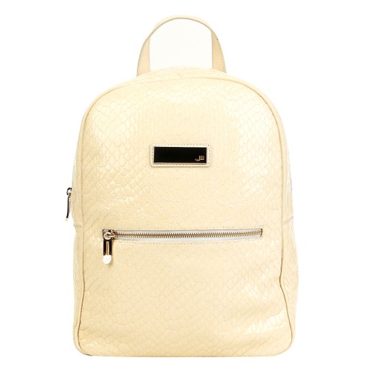 Mochila Couro Jorge Bischoff Tartaruga Feminina - Bege