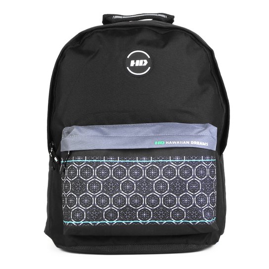 Mochila HD Estampa Grafismo - Preto+Cinza
