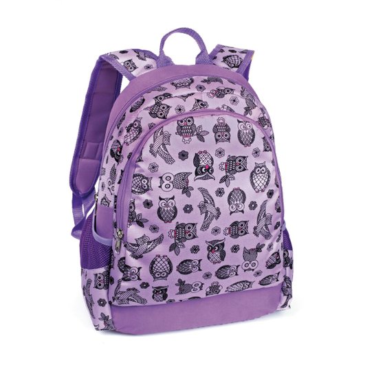 Mochila LS Bolsas com bolso frontal e 2 bolsos laterais - Roxo