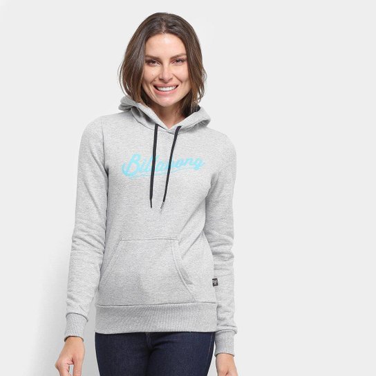Moletom Billabong Billa Collor Canguru Feminino - Cinza