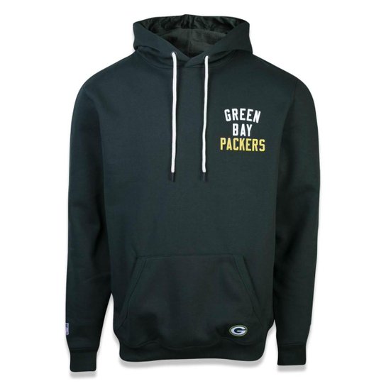 Moletom Canguru Fechado Green Bay Packers Nfl New Era Masculino - Verde Militar