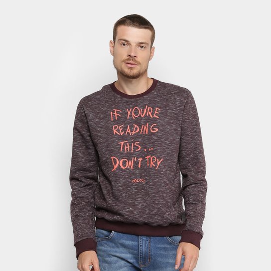 Moletom Colcci Don't Try Masculino - Vinho