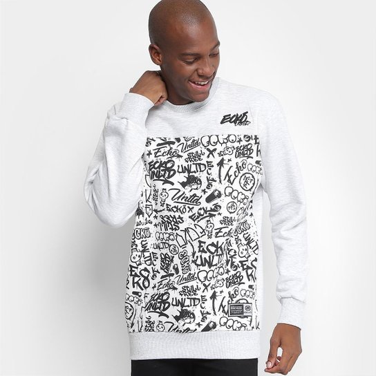 Moletom Ecko Fechado Grafite Masculino - Cinza