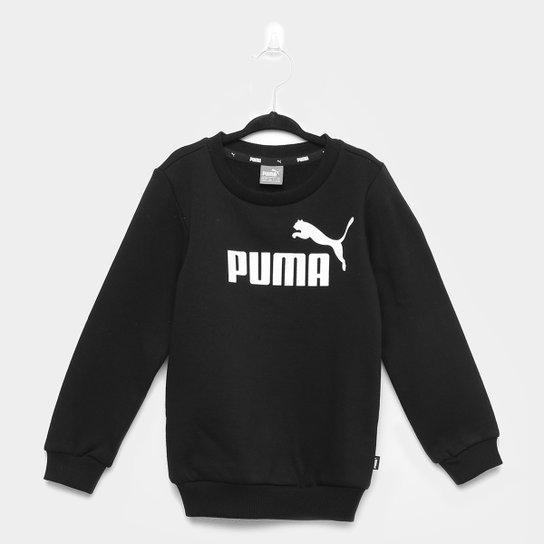 Moletom Infantil Puma Essentials Crew Sweat Masculino - Preto