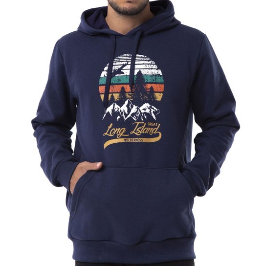 Moletom Long Island Wilderness Masculino - Marinho