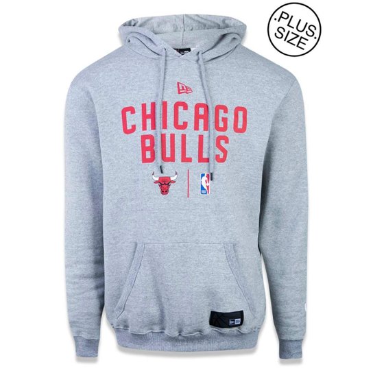 Moletom Canguru Plus Size Chicago Bulls Nba New Era Masculino - Mescla