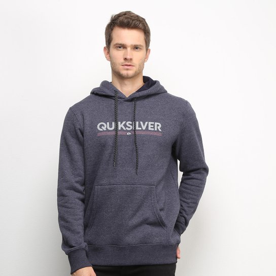 Moletom Quiksilver Tough Luck Canguru Masculino - Azul Navy