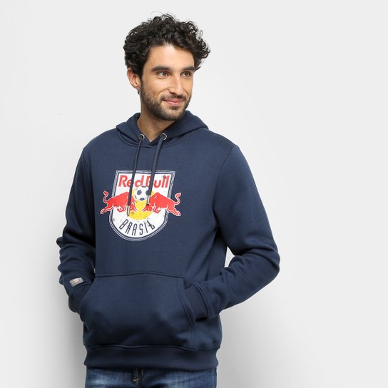 Moletom Red Bull Escudo Soccer Masculino - Marinho