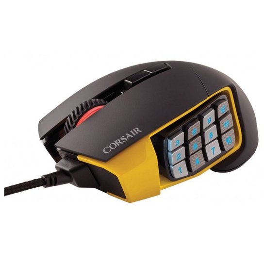 Mouse Corsair Gaming Scimitar Rgb - Preto+Amarelo