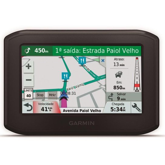 Navegador de Motos Com PS Garmin Zumo 396LM tela de 4,3" - Preto