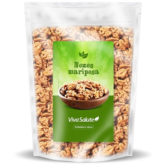Nozes Mariposa sem Casca Viva Salute Embaladas a Vácuo - 1 Kg -