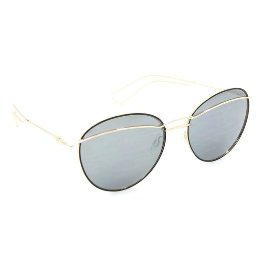 Óculos Bijoulux de Sol com Lente Espelhada - Dourado