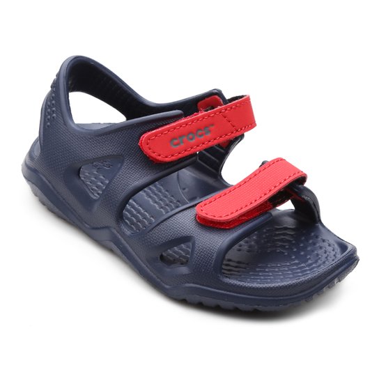 Papete Infantil Crocs Velcro Swiftwater River - Marinho+Vermelho