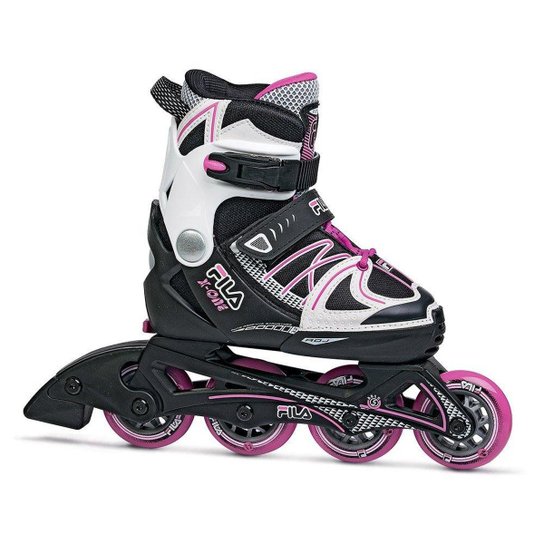 Patins Infantil Fila X-ONE - Preto+Rosa