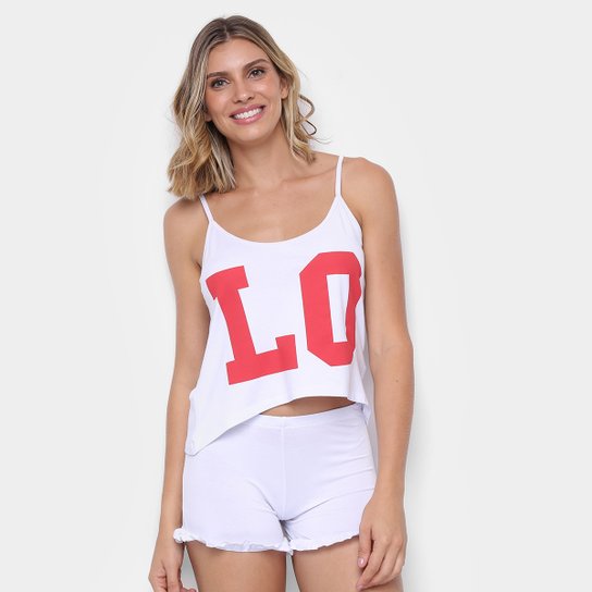Pijama Flora Zuu Love Feminino - Branco
