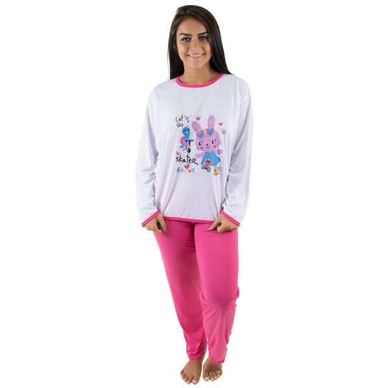 Pijama Linha Noite Longo Feminino - Pink